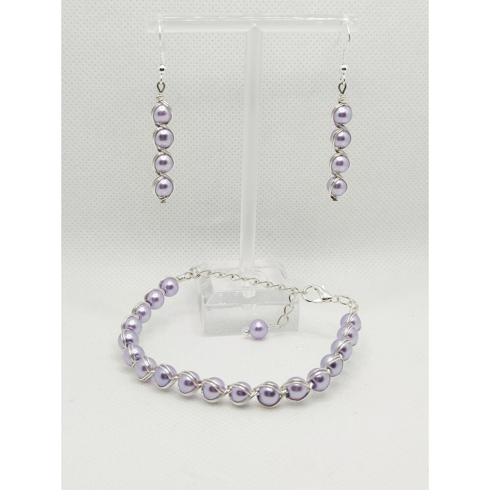 Beautiful Light Purple Pearl Jewelry Set
